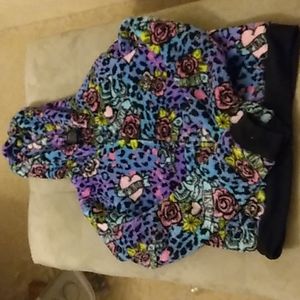 Faded Glory girls size 14/16 rainbow leopard print hoodie